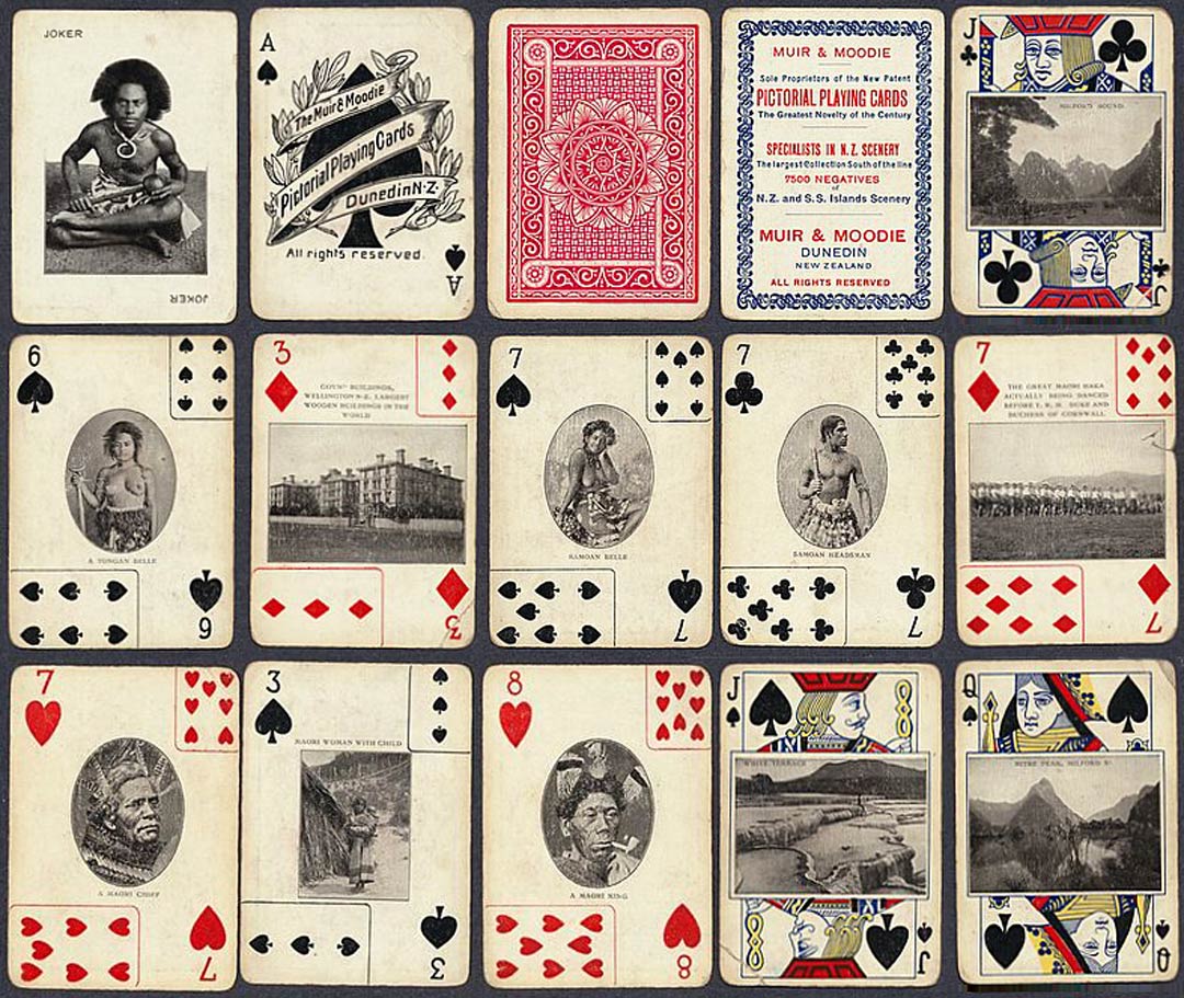 The Muir & Moodie Pictorial Playing Cards, published by Muir & Moodie (1898-1916), Dunedin, New Zealand, c.1903.