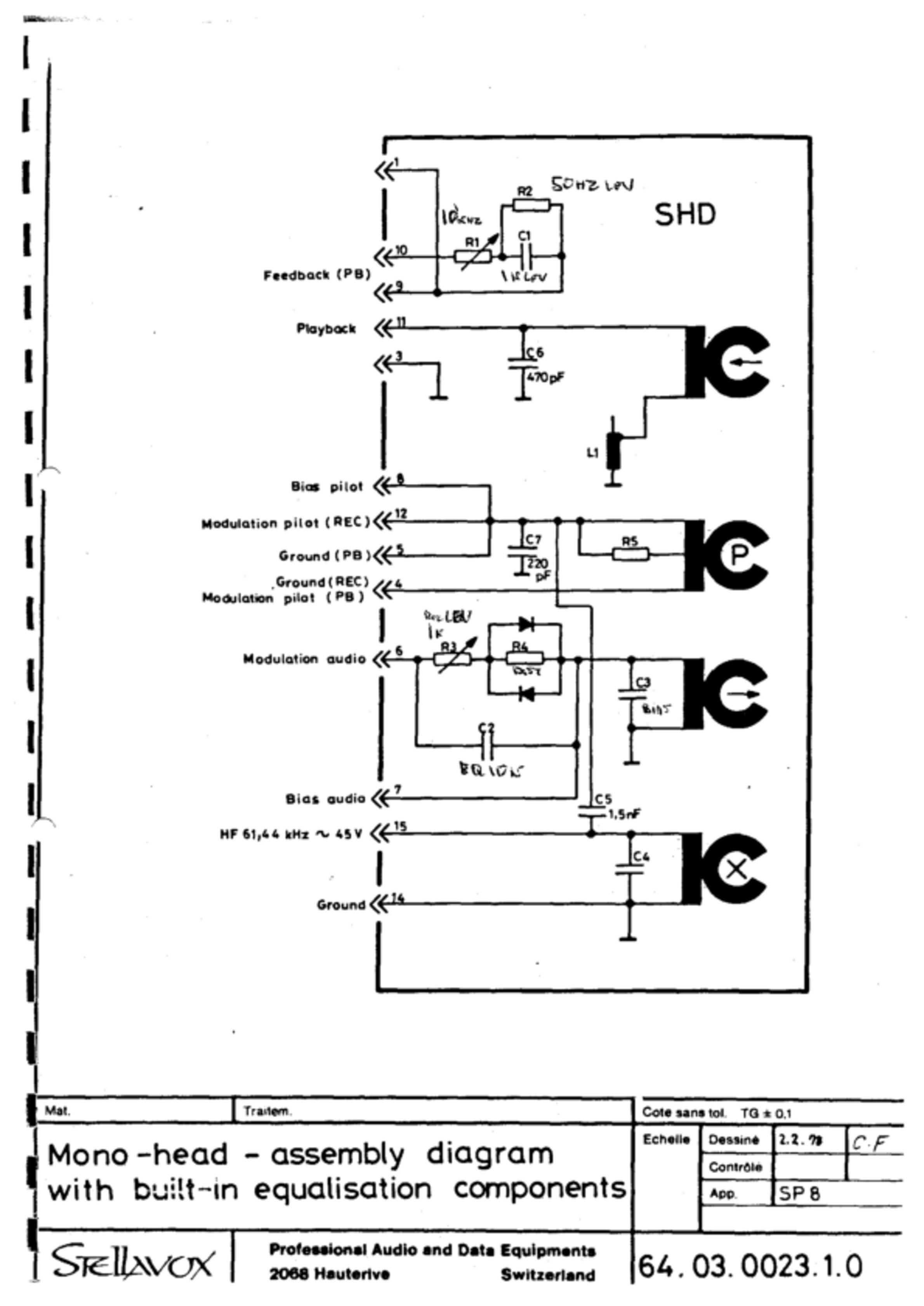 Mono head assembly - No. 64.03.0023.1.0