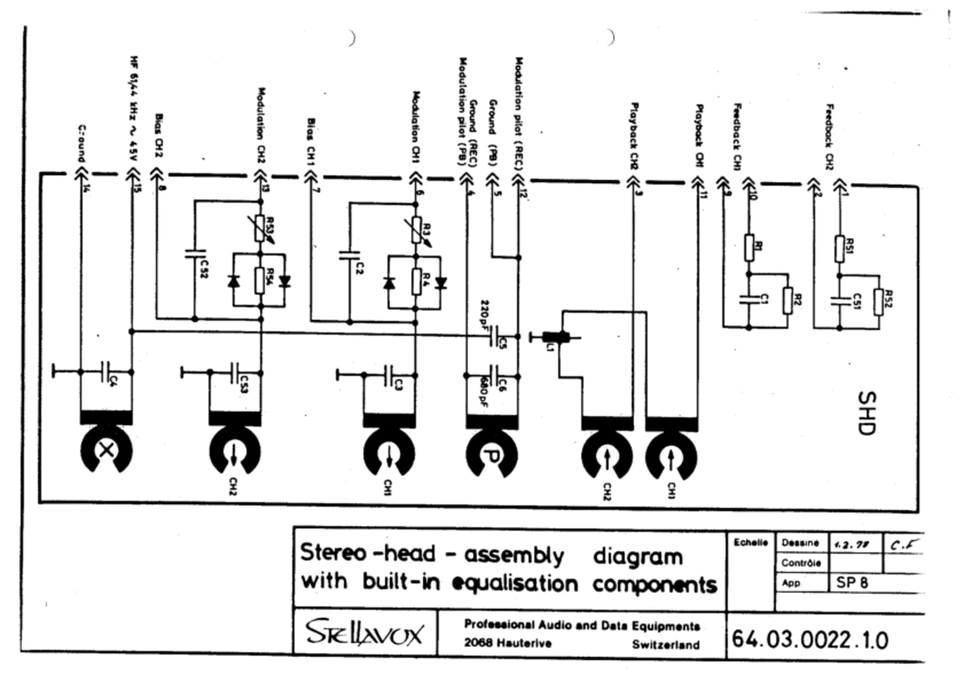 Stero hed assembly diagram