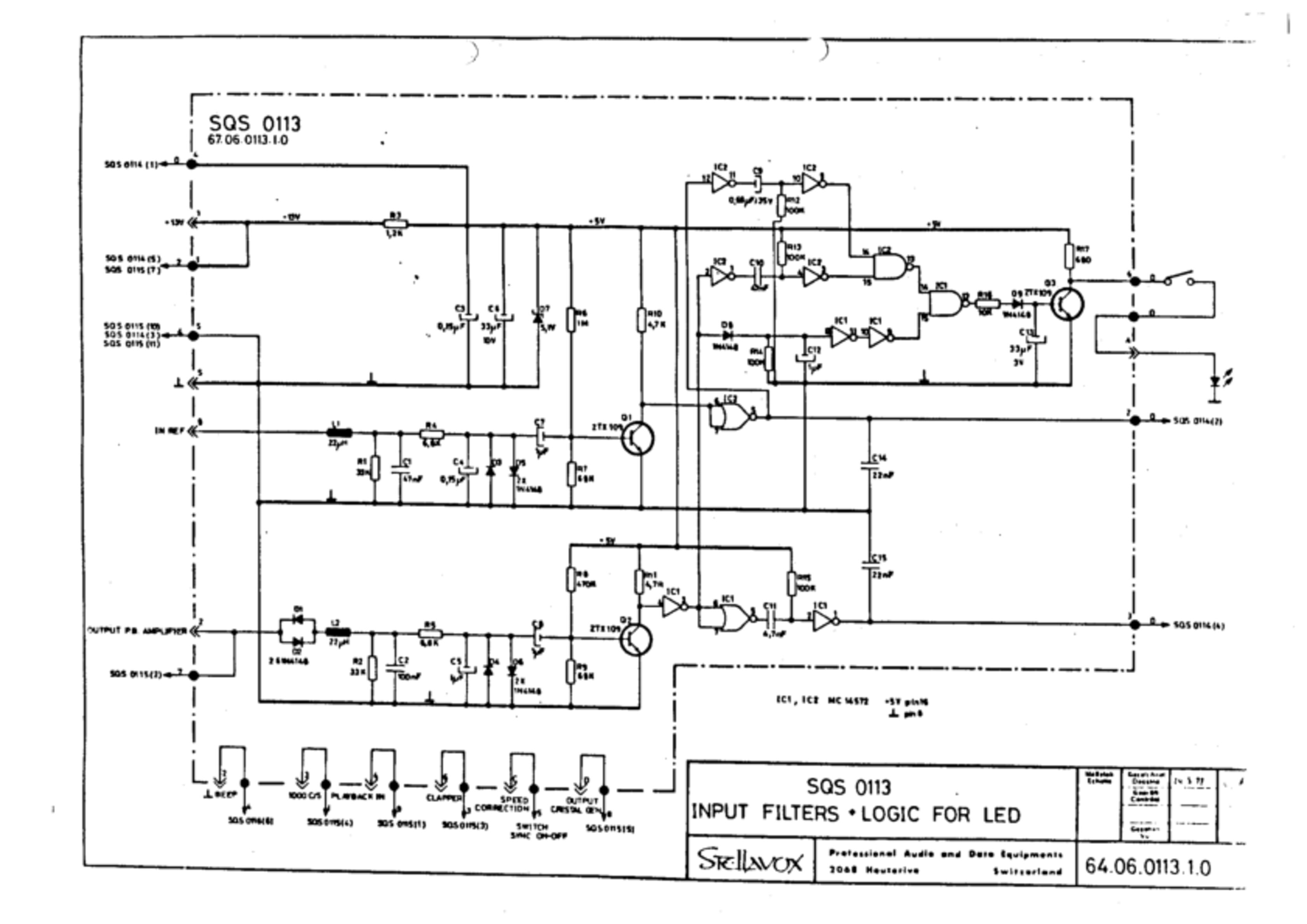 SQS 0113 Input filters - logic for LED